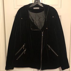 Black Velvet Zipper Jacket